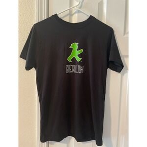 Amplemann Berlin Walking Man Red Green Streetwear Front Back T-Shirt Men Small